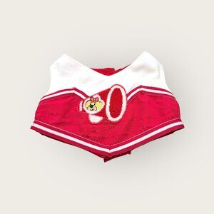 Build A Bear BAB Cheerleader Top Megaphone Embroidery Red White Fits Most 10-24"